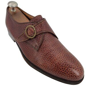 Principe Di Bologna Italy Vintage Mens 12 Brown Pebble Grain Monk Dress Shoes 45
